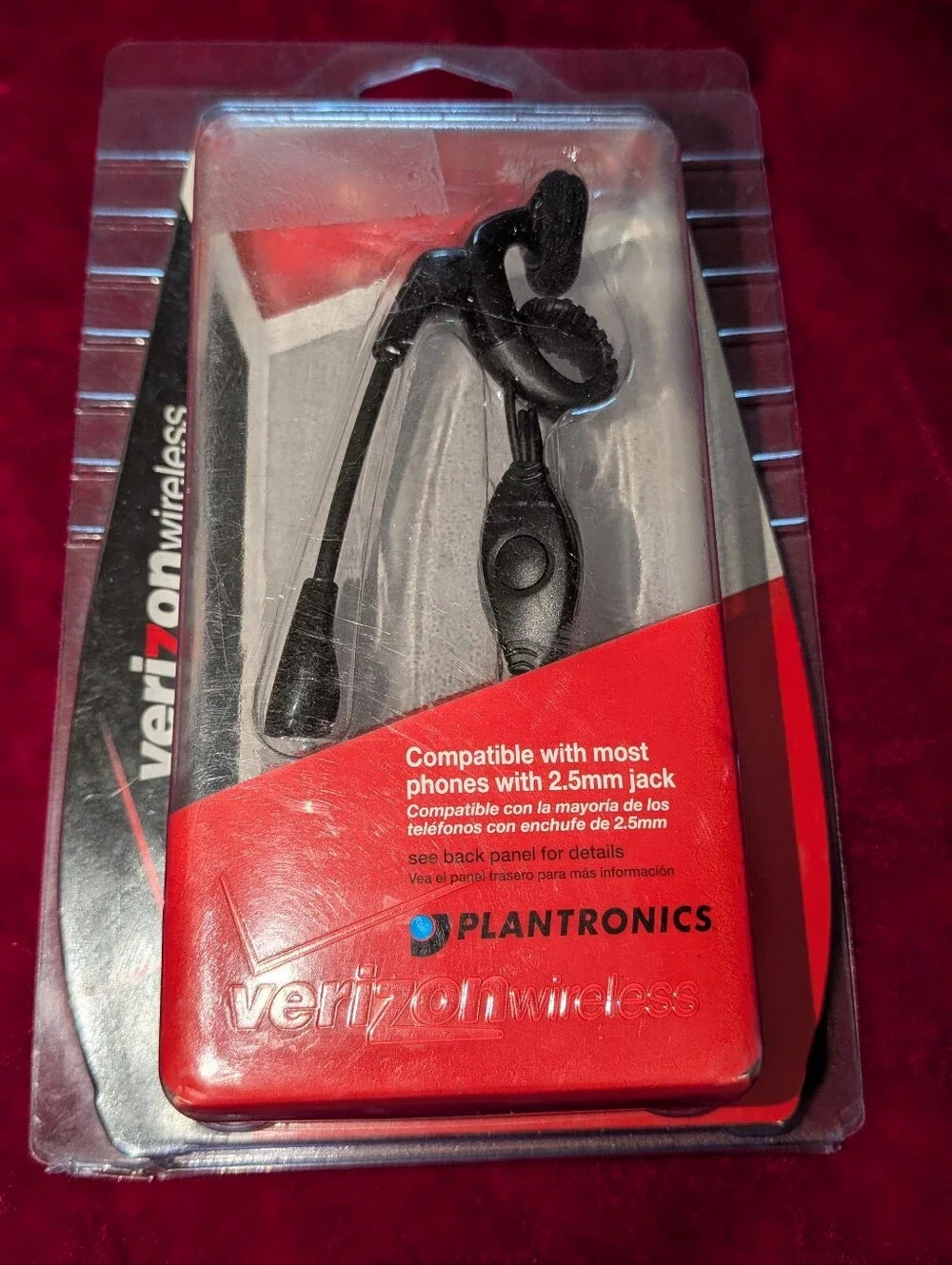 New Black Wired Earbud Headset for 2.5mm Jack - Compatible with Verizon
